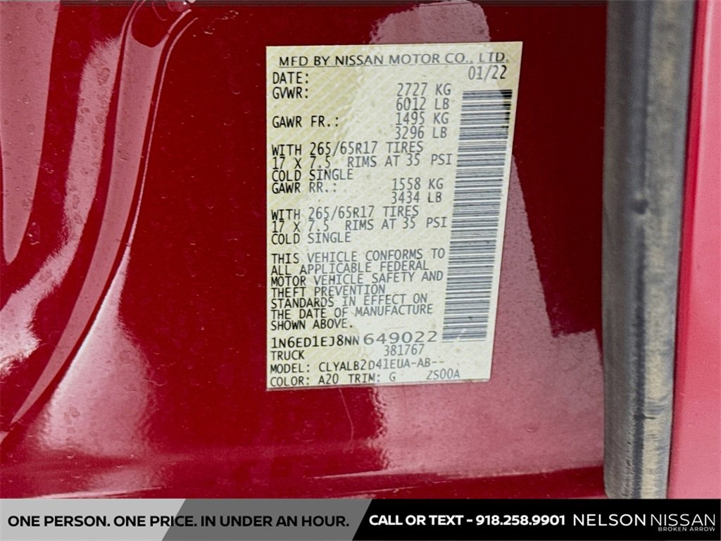 Used 2022 Nissan Frontier SV w/ Technology Package image 29