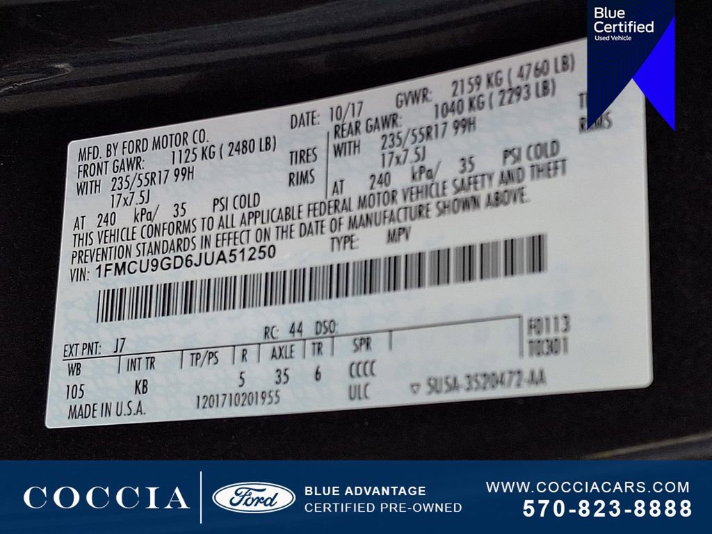 Certified 2018 Ford Escape SE w/ SE Sync 3 Package image 26