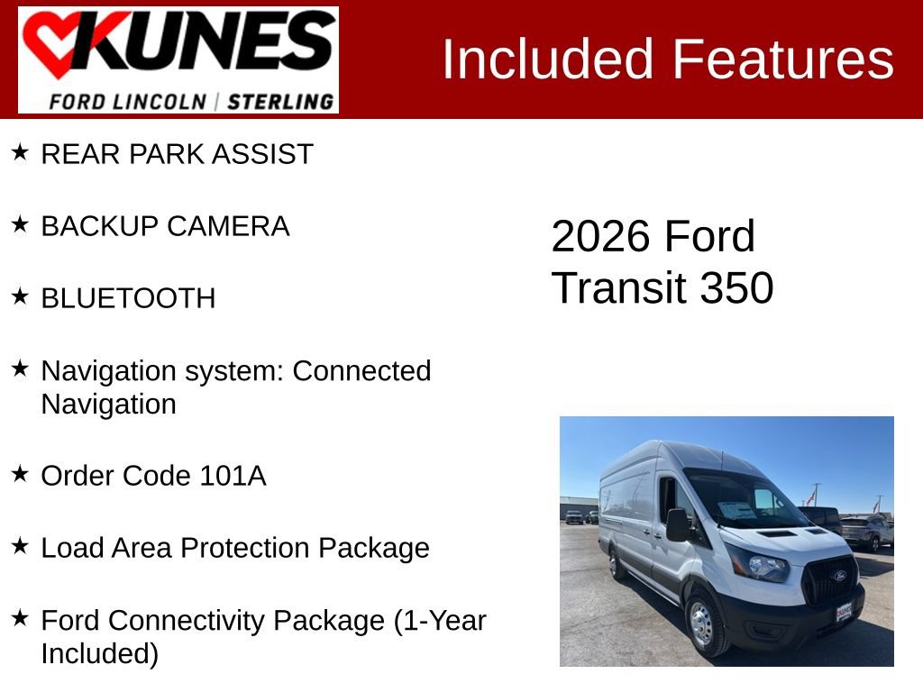 New 2026 Ford Transit 350 148 High Roof Extended w/ Load Area Protection Package RWD image 3