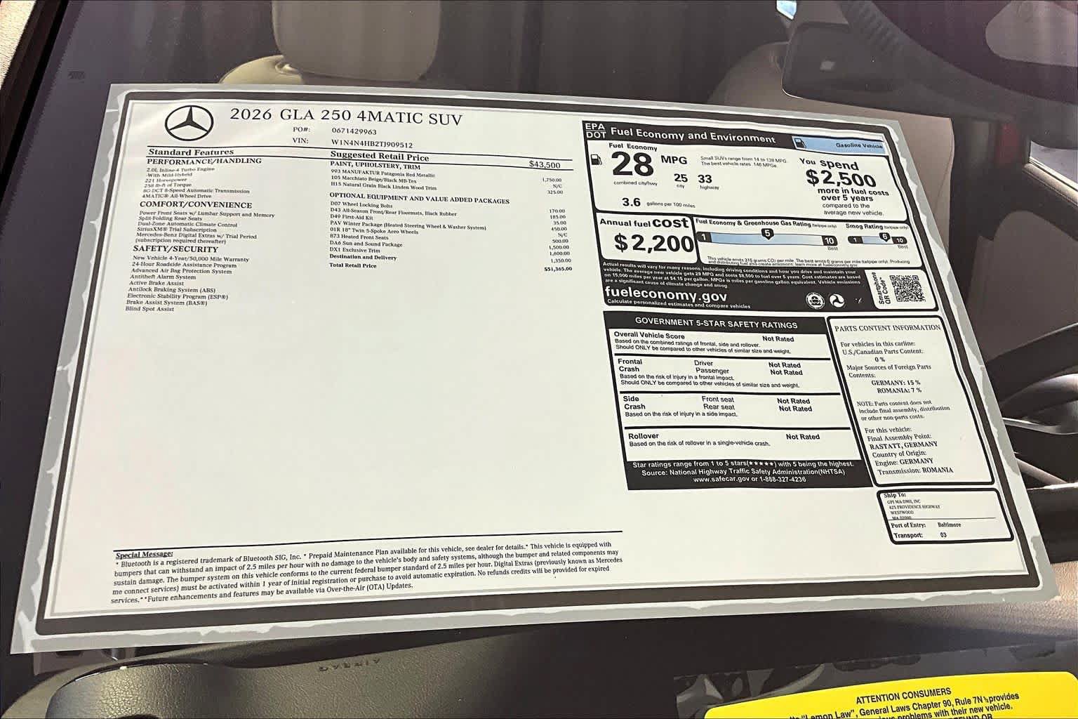 New 2026 Mercedes-Benz GLA 250 4MATIC image 18