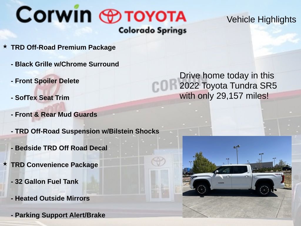 Used 2022 Toyota Tundra SR5 w/ TRD Off-Road Package AWD/4WD image 7