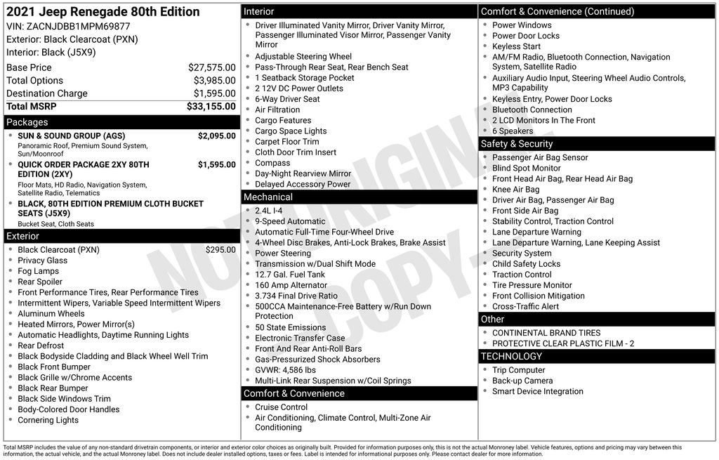 Used 2021 Jeep Renegade Latitude w/ Sun & Sound Group