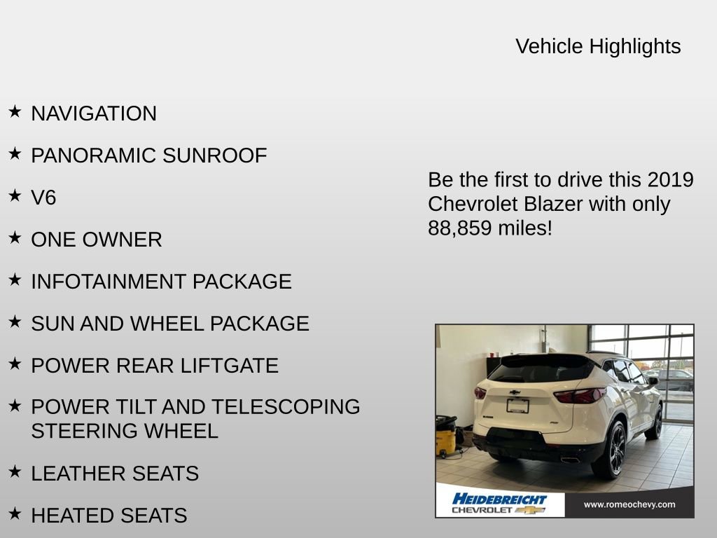 Used 2019 Chevrolet Blazer RS w/ Sun and Wheels Package image 6