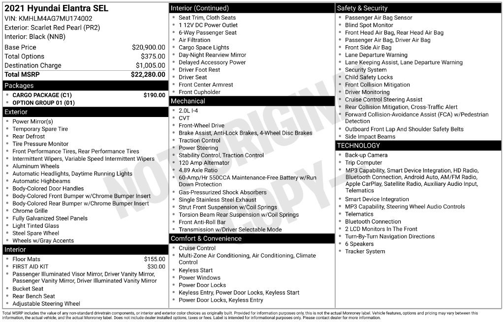 Used 2021 Hyundai Elantra SEL w/ Cargo Package FWD image 28