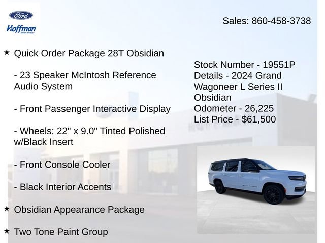 Used 2024 Jeep Grand Wagoneer L Series II w/ Quick Order Packagew 28T AWD/4WD image 10