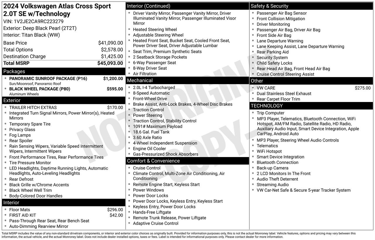 Used 2024 Volkswagen Atlas Cross Sport SE w/ Panoramic Sunroof Package FWD image 5