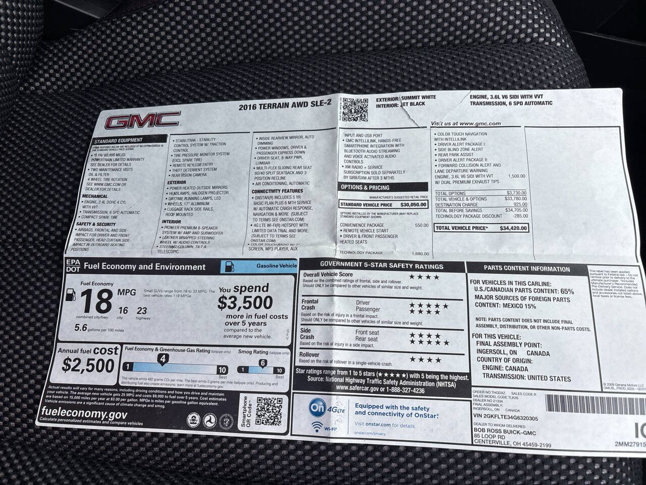 Used 2016 GMC Terrain SLE w/ Technology Package AWD/4WD image 21