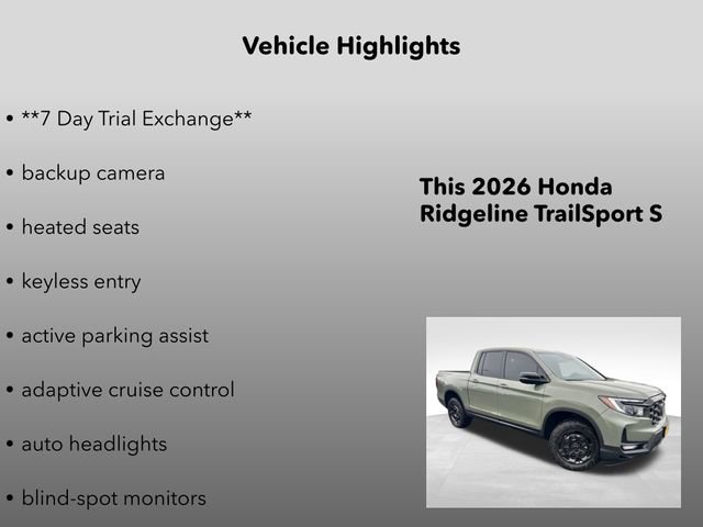 New 2026 Honda Ridgeline TrailSport+ image 5