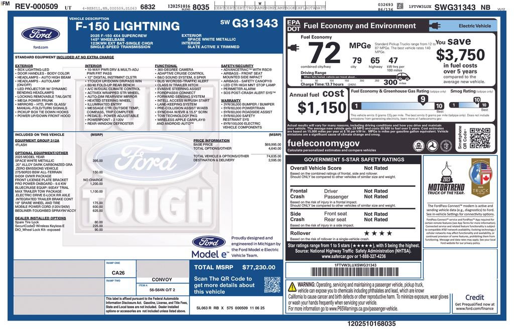 New 2025 Ford F150 Lightning Flash AWD/4WD image 2