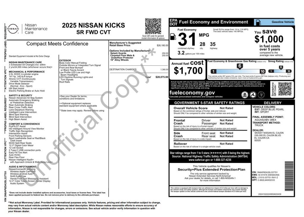 Used 2025 Nissan Kicks SR FWD image 3