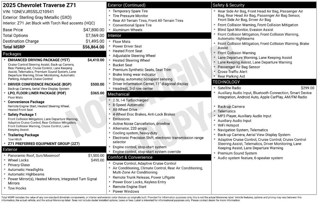 Used 2025 Chevrolet Traverse Z71 w/ Enhanced Driving Package AWD/4WD image 35