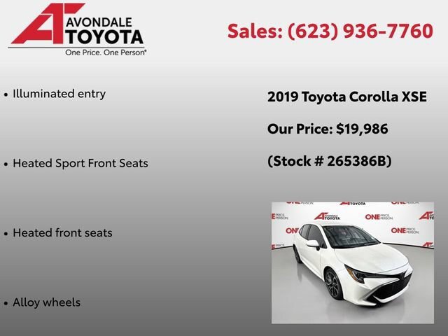 Certified 2019 Toyota Corolla XSE FWD image 13