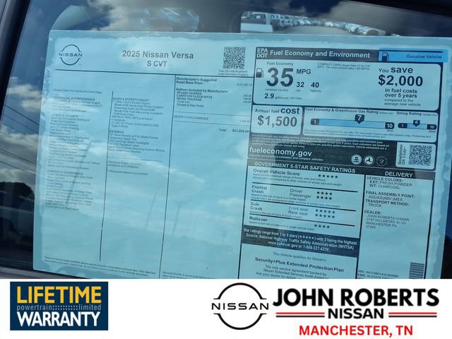 New 2025 Nissan Versa S w/ Trunk Package image 19