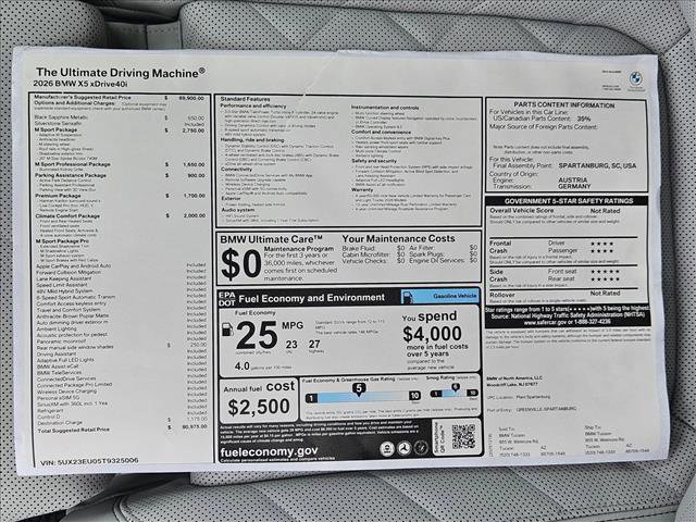 New 2026 BMW X5 xDrive40i w/ M Sport Package image 20