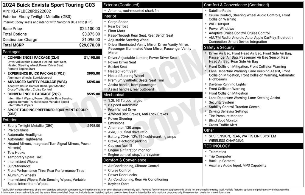 Used 2024 Buick Envista Sport Touring w/ Convenience I Package FWD image 34