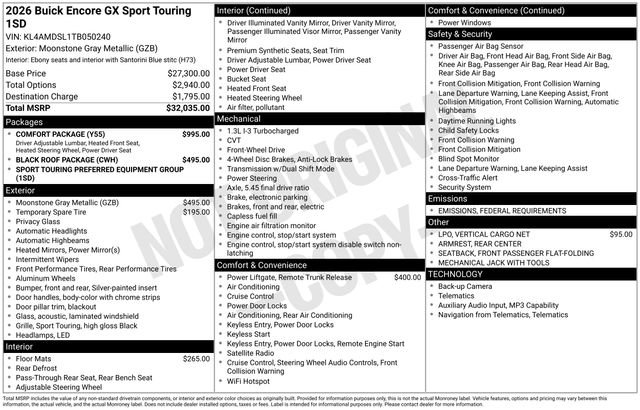 New 2026 Buick Encore GX Sport Touring w/ Comfort Package image 4