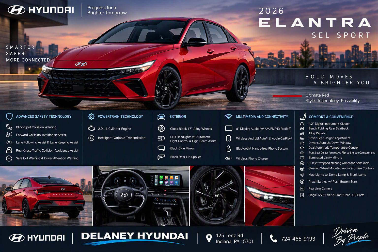 Certified 2026 Hyundai Elantra Sport w/ Cargo Package FWD image 2