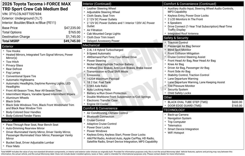 Certified 2026 Toyota Tacoma TRD Sport AWD/4WD image 27