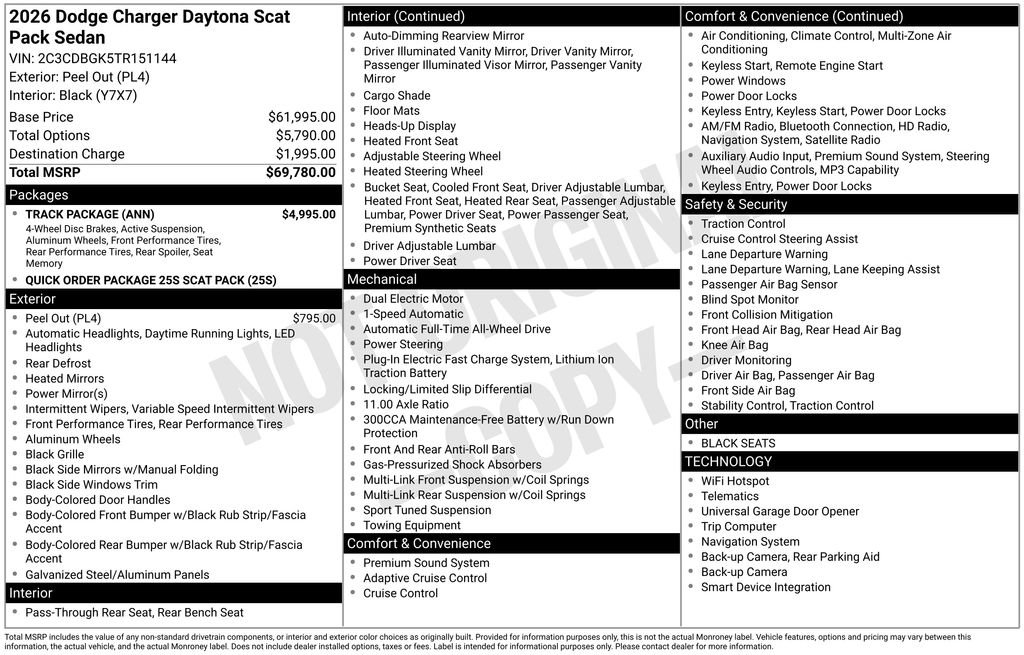 New 2026 Dodge Charger Daytona Scat Pack w/ Track Package AWD/4WD image 7