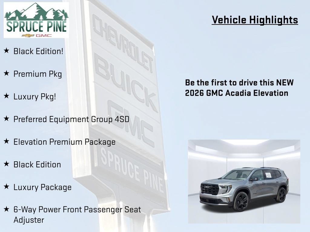 New 2026 GMC Acadia Elevation w/ Black Edition AWD/4WD image 5
