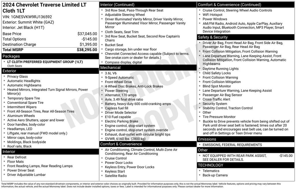 Used 2024 Chevrolet Traverse LT image 6