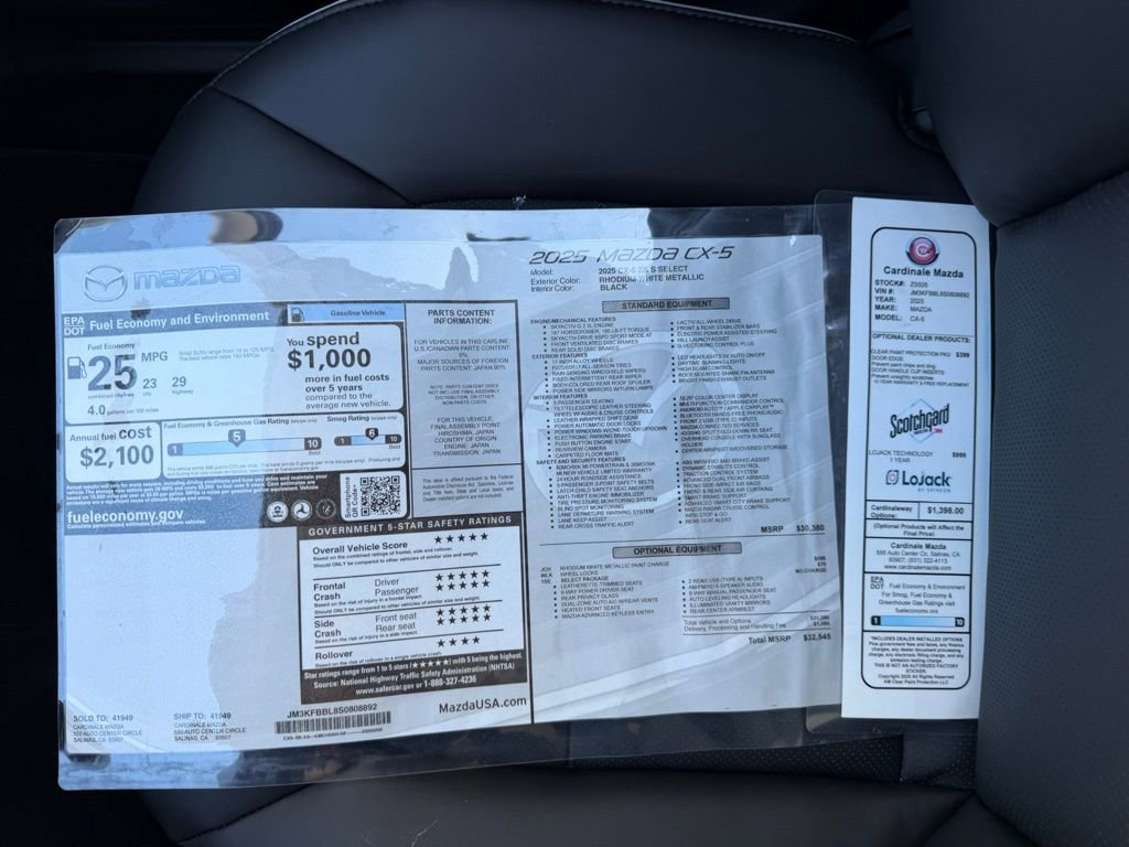 New 2025 MAZDA CX-5 AWD 2.5 S w/ Select Package image 32