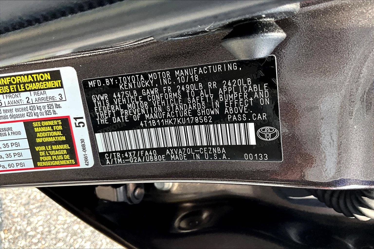 Used 2019 Toyota Camry LE FWD image 18