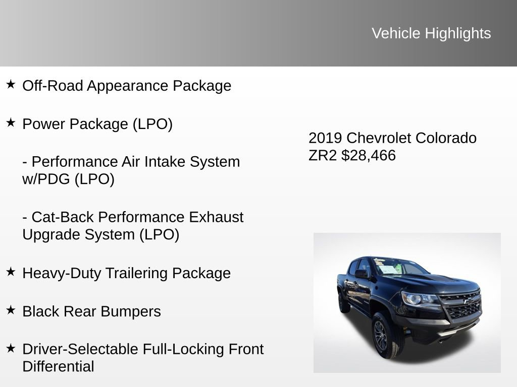 Used 2019 Chevrolet Colorado ZR2 w/ LPO, Power Package image 12