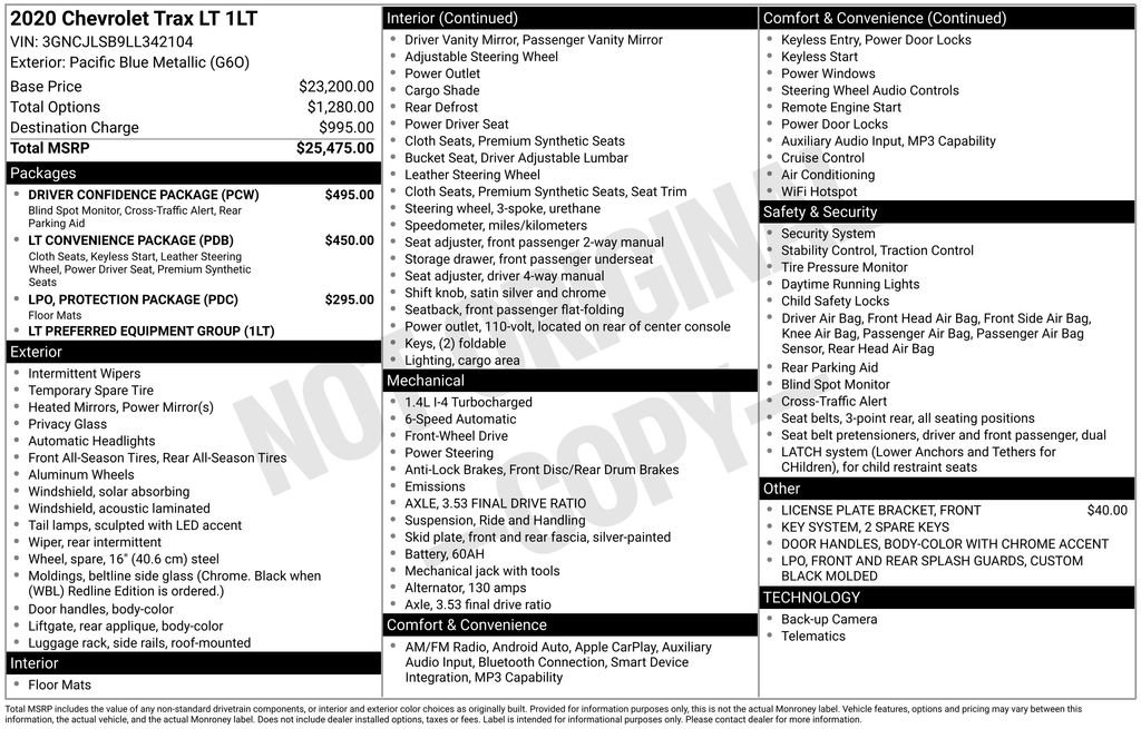 Used 2020 Chevrolet Trax LT w/ Driver Confidence Package image 35