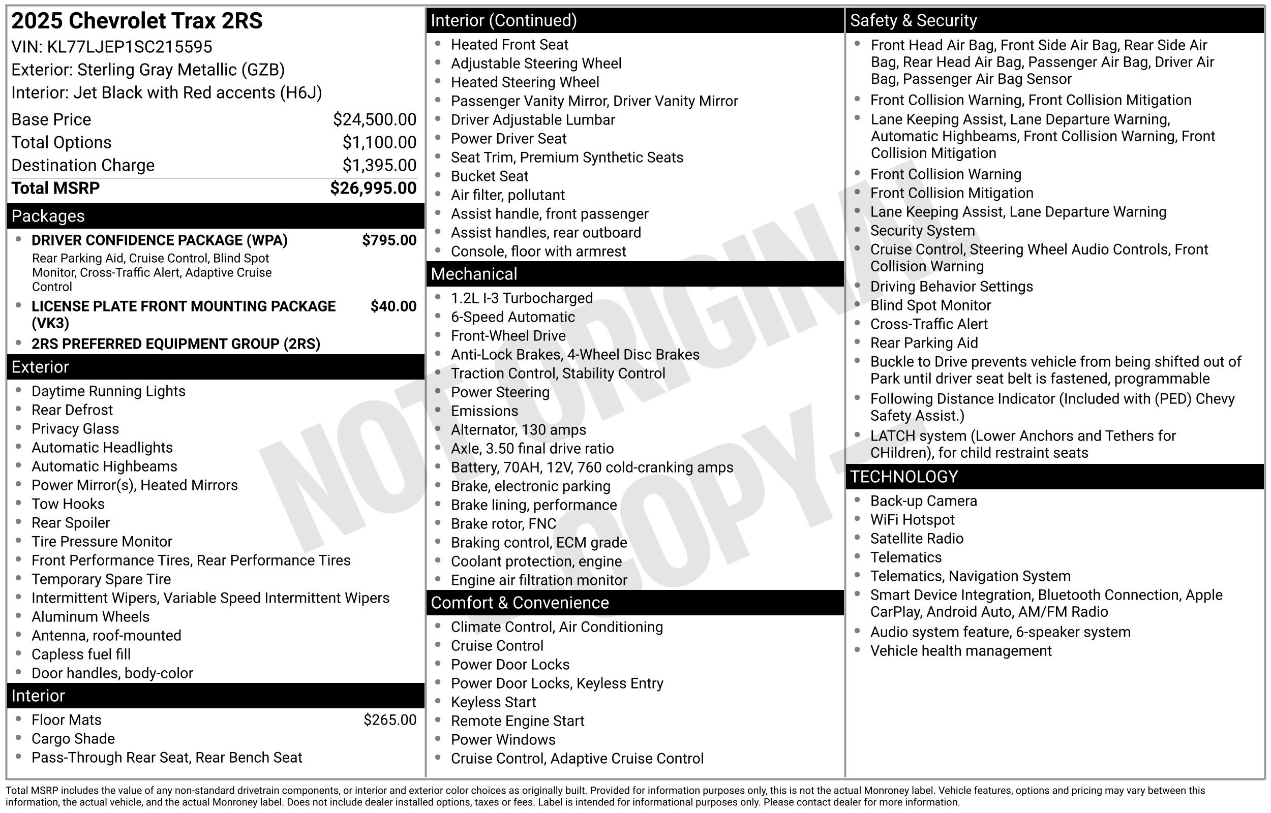 Used 2025 Chevrolet Trax RS w/ Driver Confidence Package FWD image 2