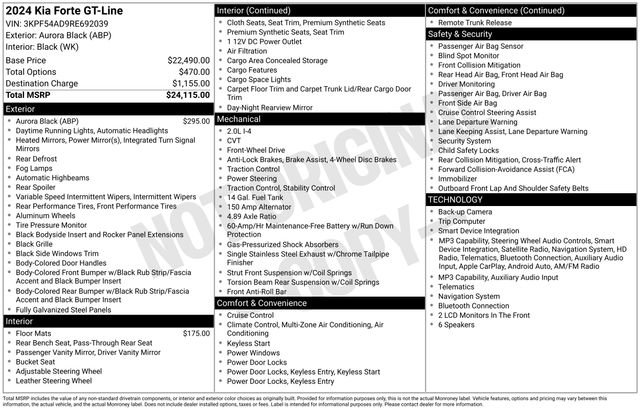 Certified 2024 Kia Forte GT-Line FWD image 10