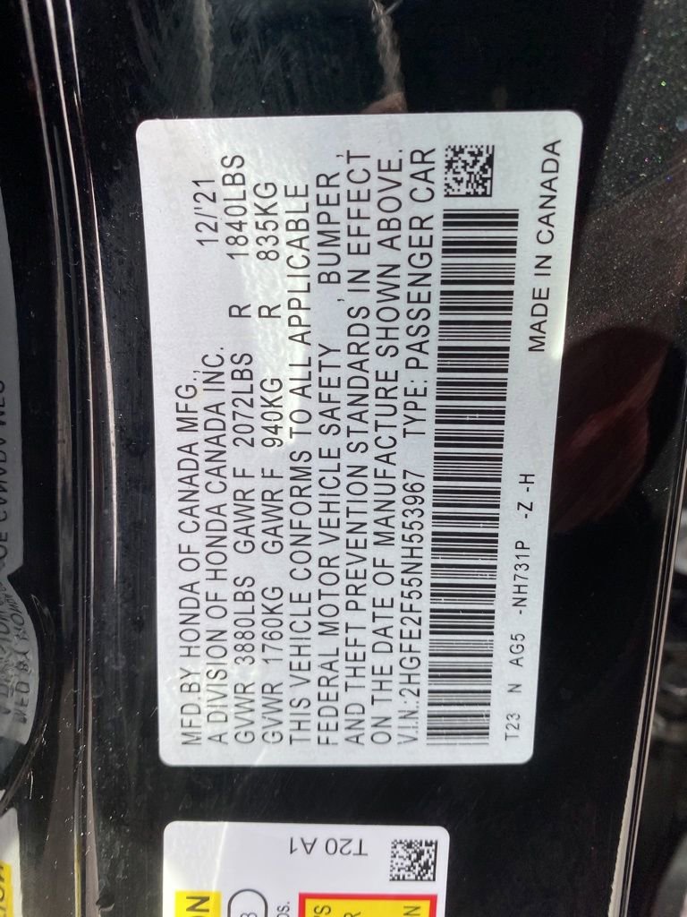 Certified 2022 Honda Civic Sport image 19