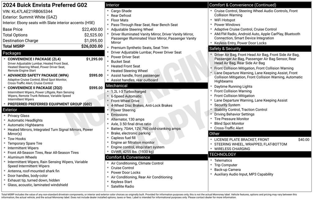 Certified 2024 Buick Envista Preferred w/ Convenience I Package image 5