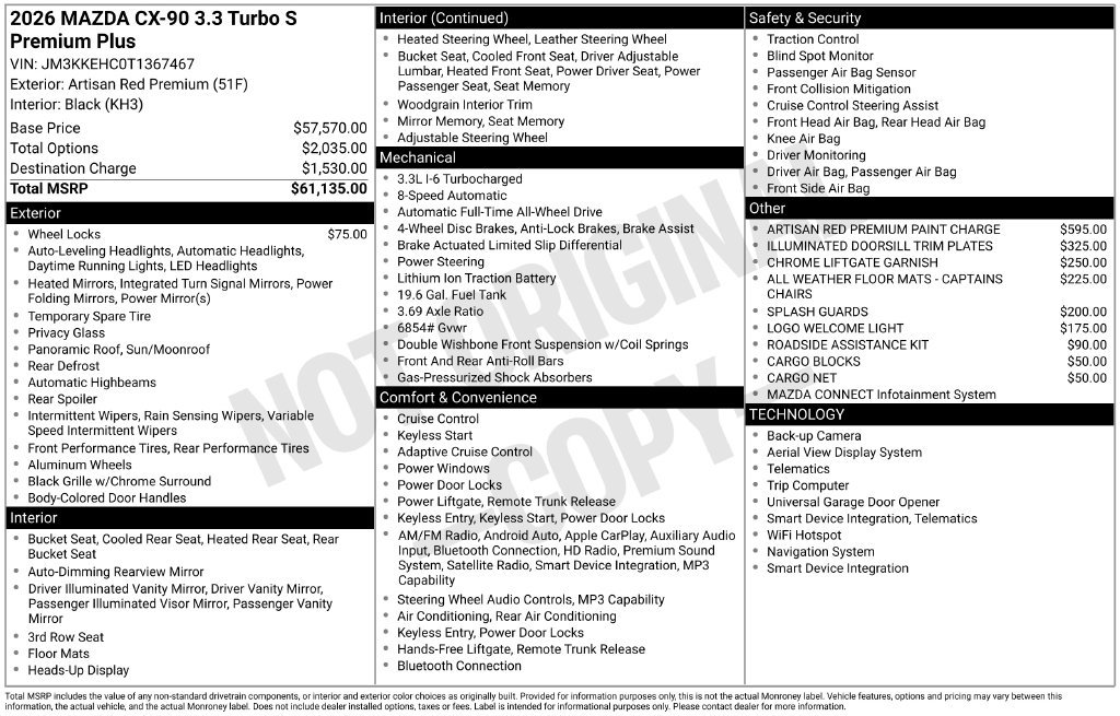New 2026 MAZDA CX-90 3.3 Turbo S w/ Premium Plus AWD/4WD image 4