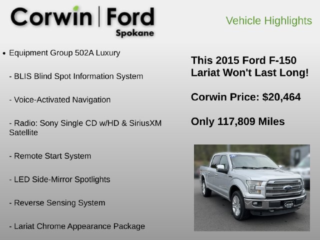 Used 2015 Ford F150 Lariat w/ Equipment Group 502A Luxury AWD/4WD image 6