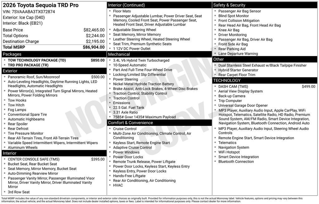 Certified 2026 Toyota Sequoia TRD Pro w/ Tow Technology Package AWD/4WD image 10