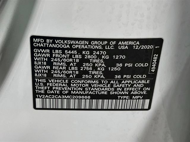 Used 2021 Volkswagen Atlas Cross Sport S FWD image 31