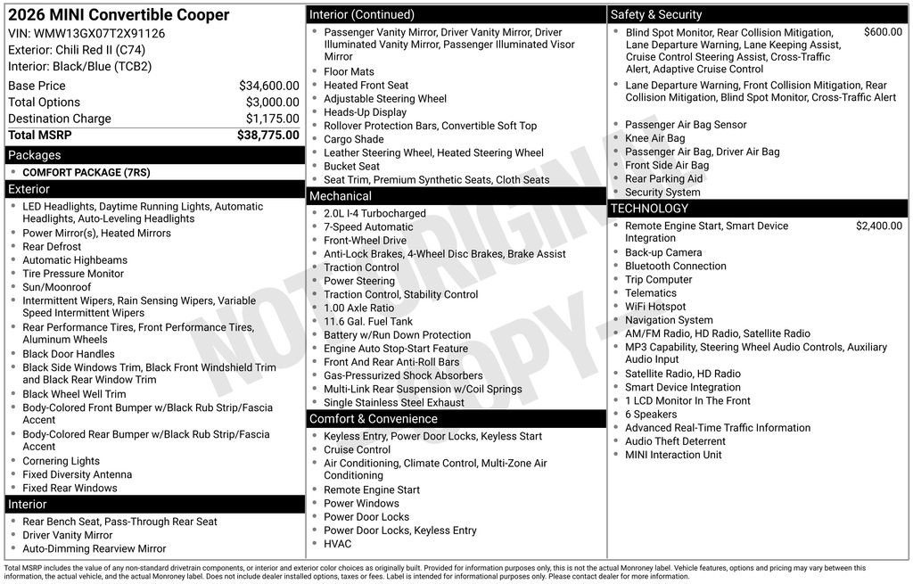 Used 2026 MINI Cooper Convertible FWD image 13