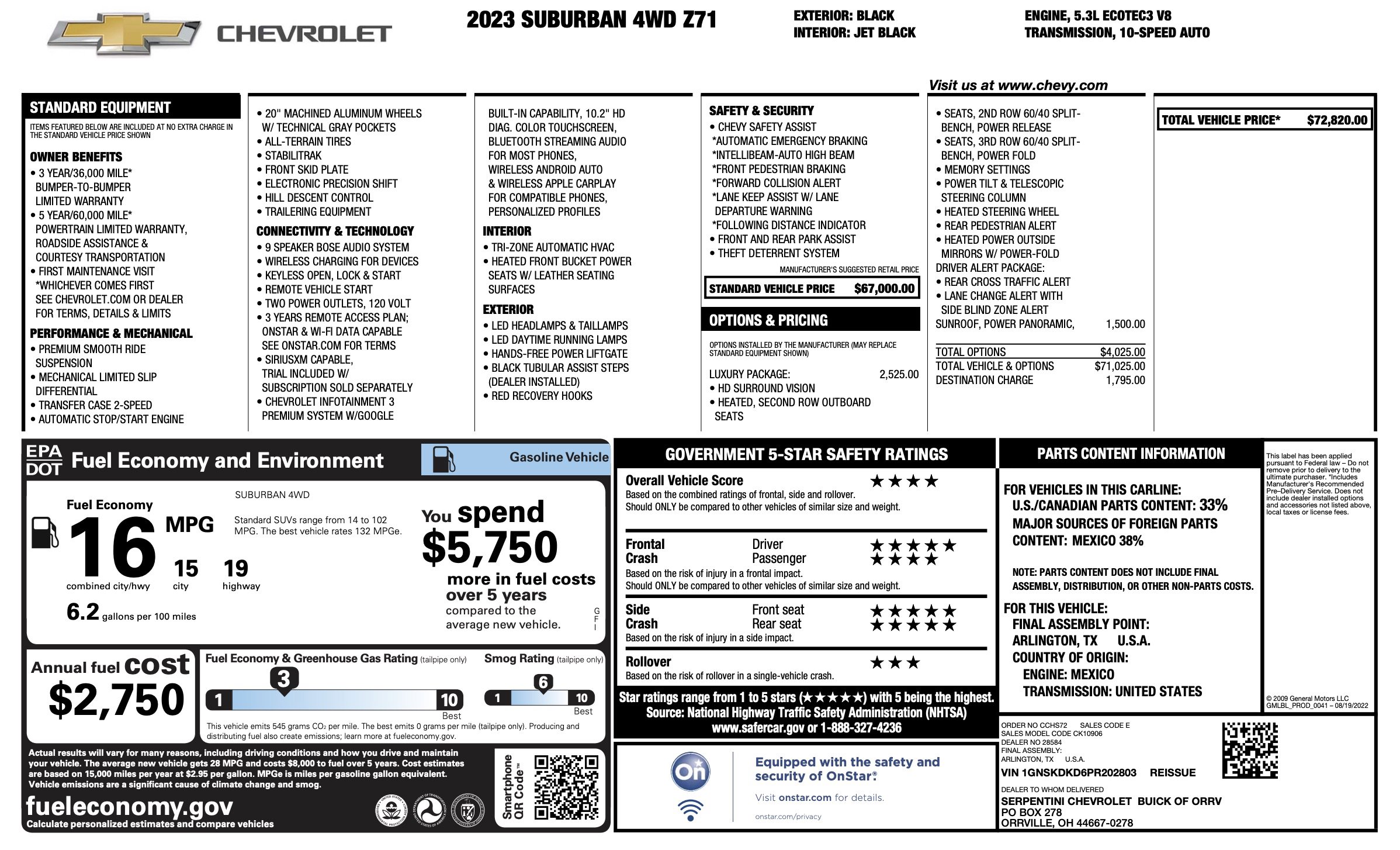 Used 2023 Chevrolet Suburban Z71 w/ Luxury Package image 4
