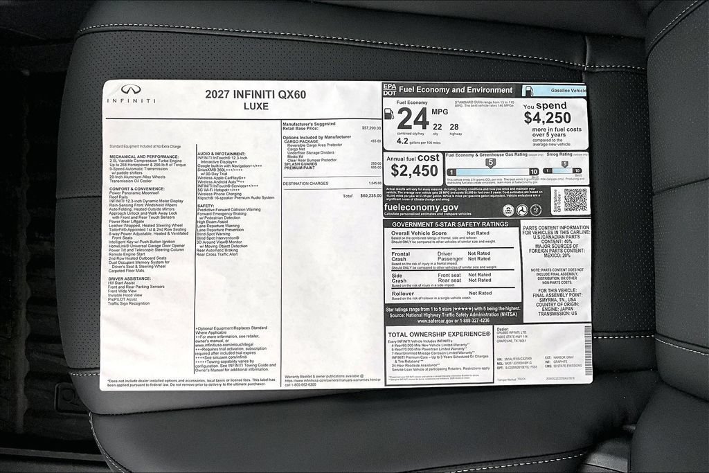 New 2027 INFINITI QX60 Luxe w/ Cargo Package FWD image 46