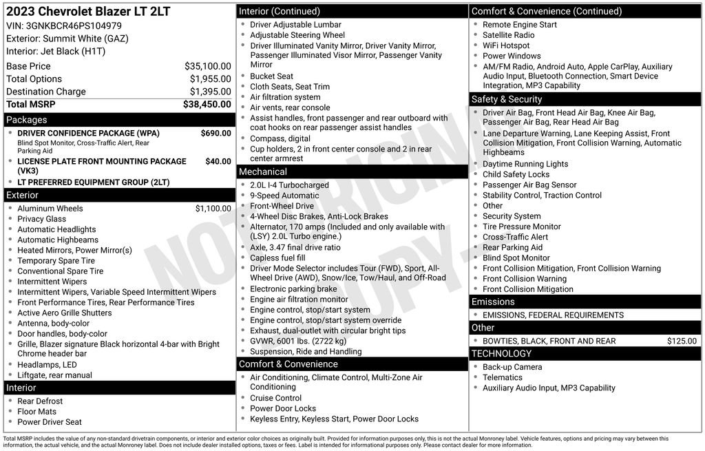 Used 2023 Chevrolet Blazer LT w/ Driver Confidence Package image 30