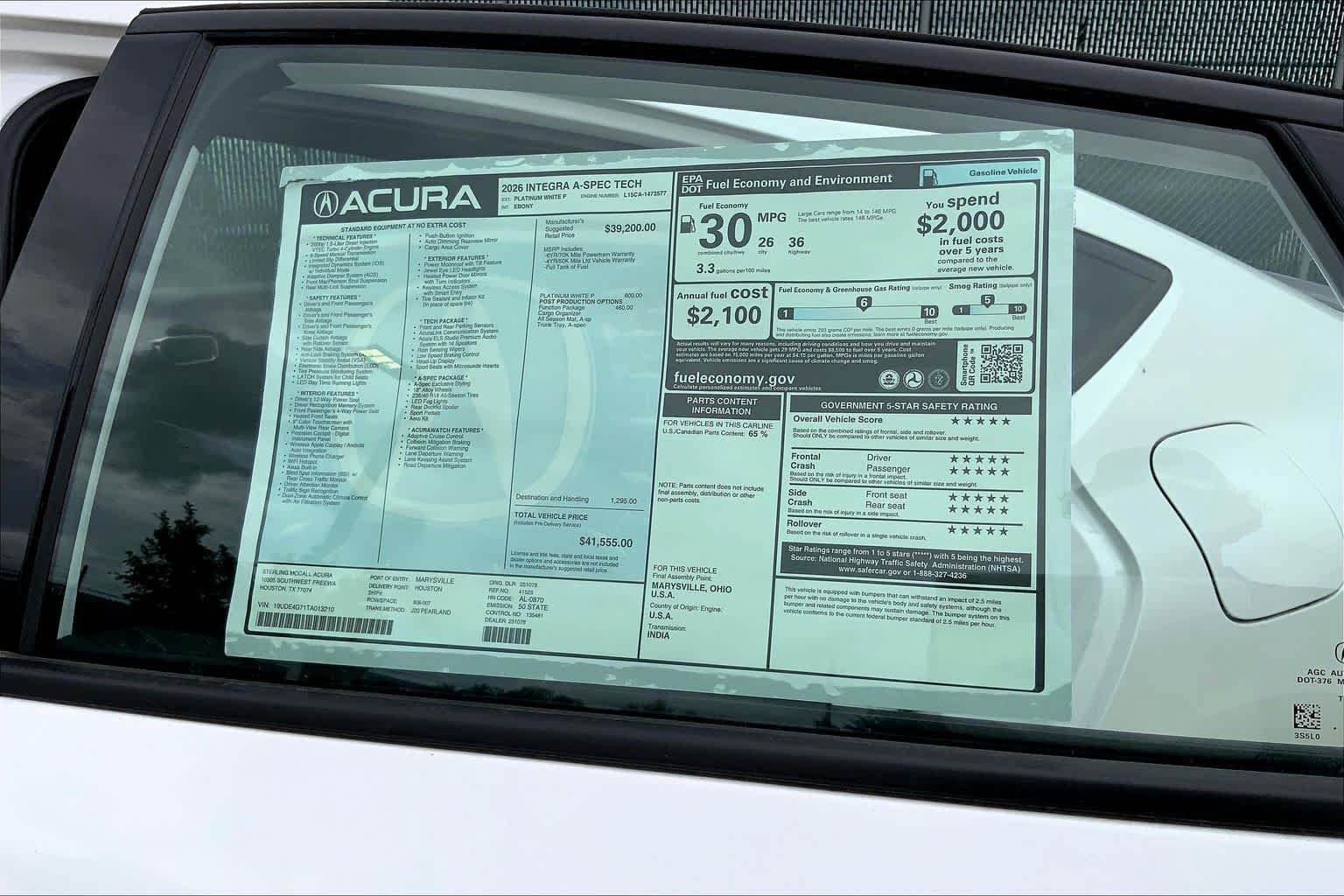 New 2026 Acura Integra A-Spec w/ Technology Package FWD image 22
