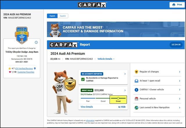 Used 2024 Audi A6 2.0T Premium w/ Convenience Package image 12