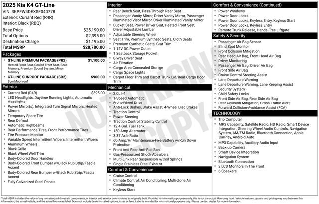 Certified 2025 Kia K4 GT-Line w/ GT-Line Premium Package FWD image 30