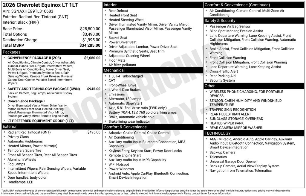 New 2026 Chevrolet Equinox LT w/ Convenience Package II FWD image 26