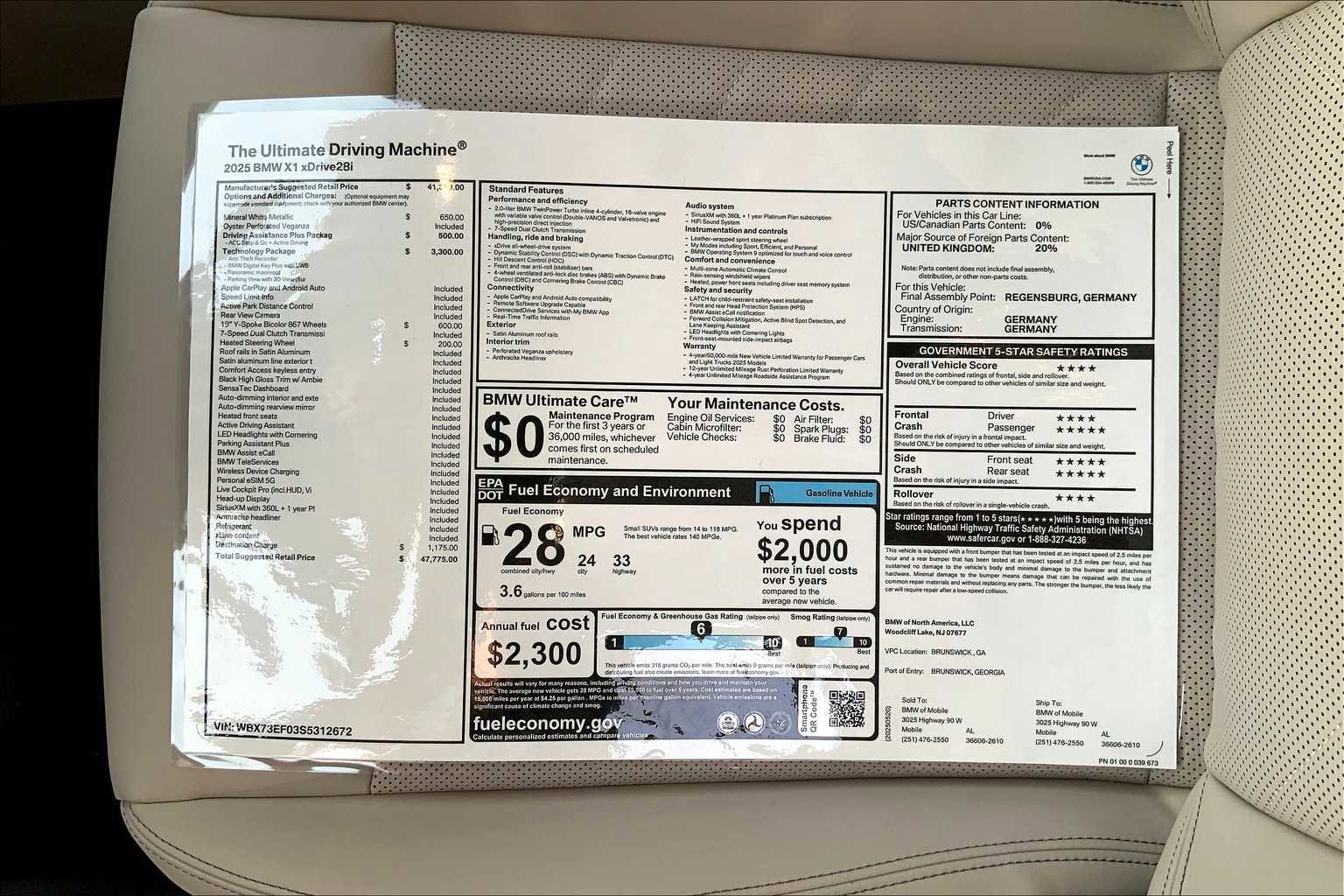 Used 2025 BMW X1 xDrive28i w/ Technology Package AWD/4WD image 20