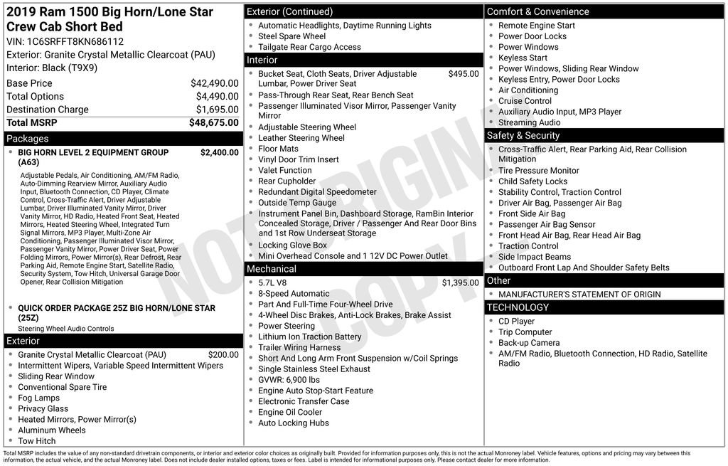 Used 2019 RAM 1500 Big Horn image 4