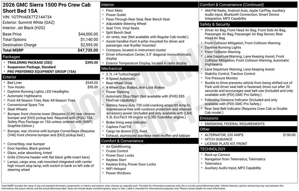 New 2026 GMC Sierra 1500 Pro w/ Trailering Package image 4