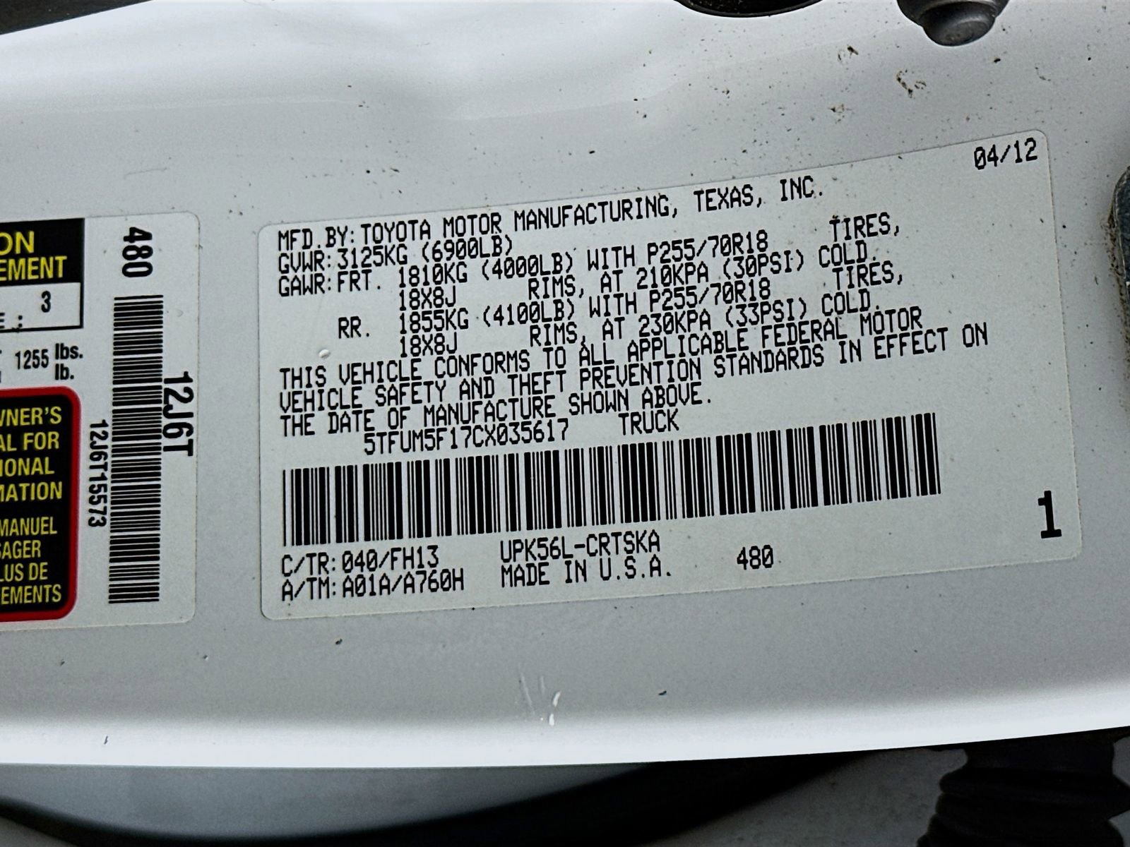 Used 2012 Toyota Tundra 4x4 Double Cab w/ Tow Pkg image 30