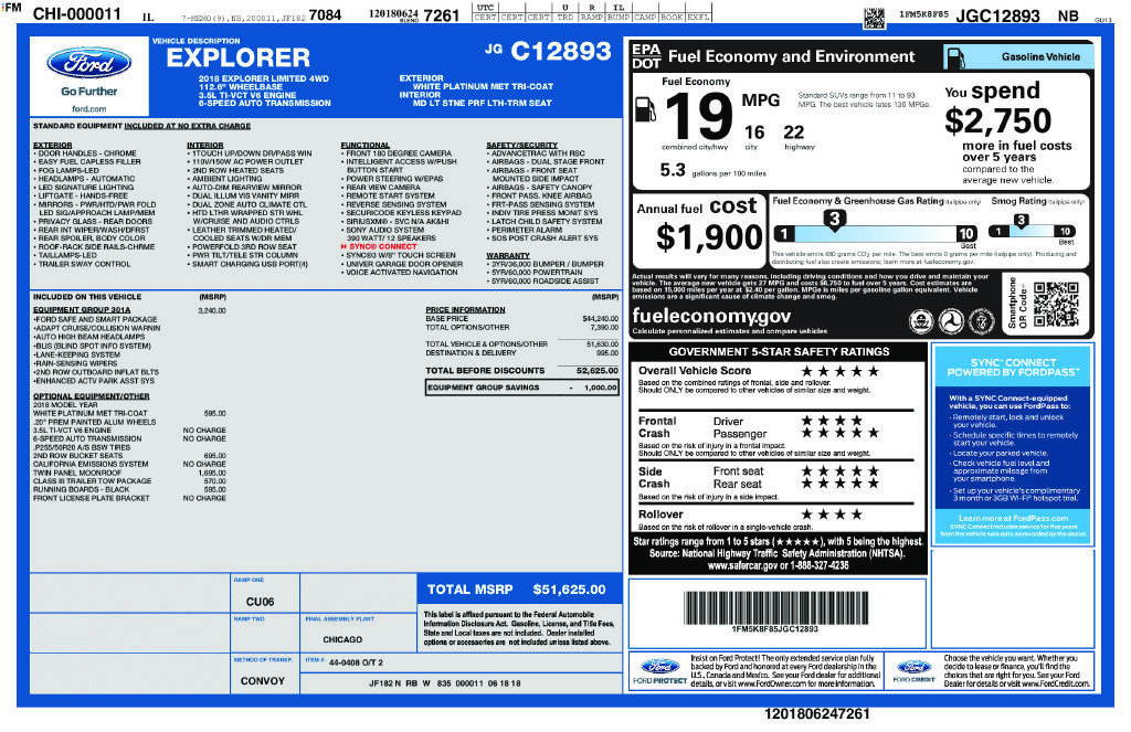 Used 2018 Ford Explorer Limited w/ Equipment Group 301A AWD/4WD image 2